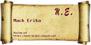 Mack Erika névjegykártya